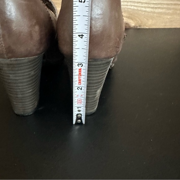 Clarks Women's Mary Jane Pump Size 9.5 Brown Leather Block Heel Twee Retro Comfy - Picture 5 of 12